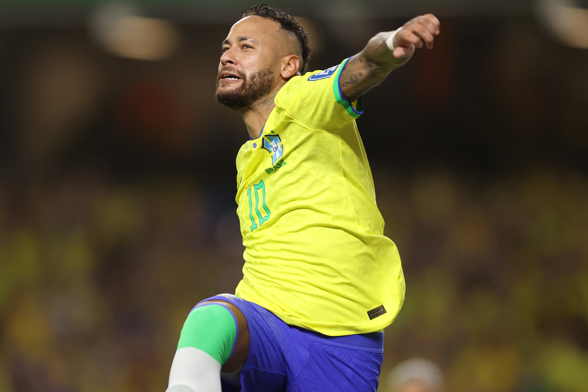 Recorde: Neymar comemora seu 78º gol pela seleção - Vitor Silva/CBF