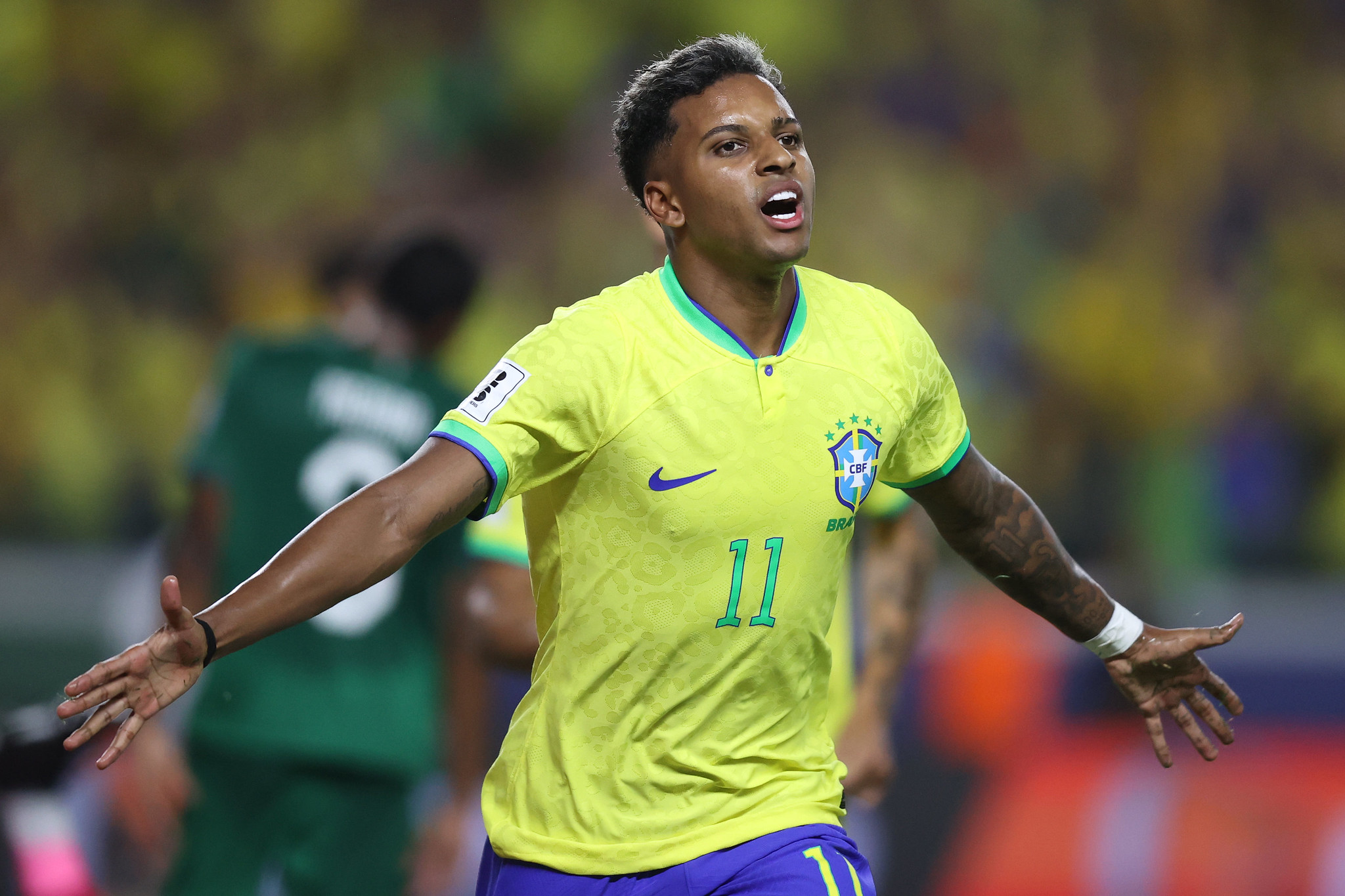 Rodrygo marca o gol da seleção brasileira diante da Bolívia em Belém - Vitor Silva/CBF