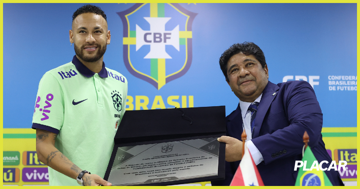 Neymar Recebe Homenagem Da Cbf Após Ultrapassar Marca De Pelé Placar O Futebol Sem Barreiras