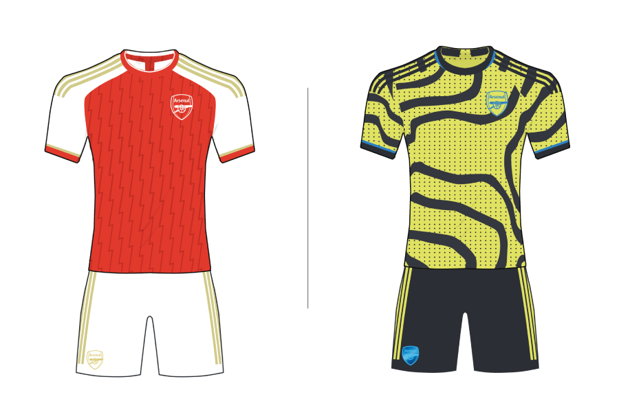 Uniformes que serão utilizados pelo Arsenal na competição - Reprodução/Placar