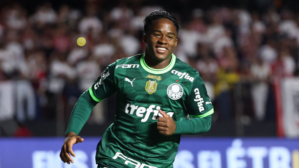 Endrick marca para o Palmeiras no clássico contra o São Paulo - Cesar Greco/Palmeiras