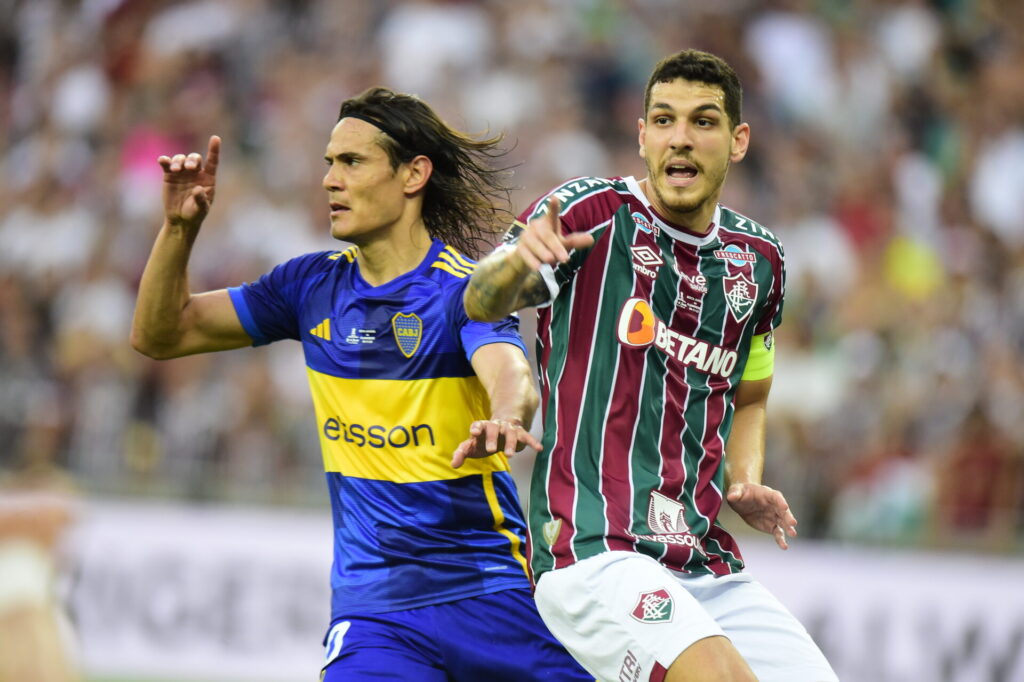 Cavani e Nino em Fluminense x Boca Juniors na final da Libertadores - Alexandre Battibugli/PLACAR