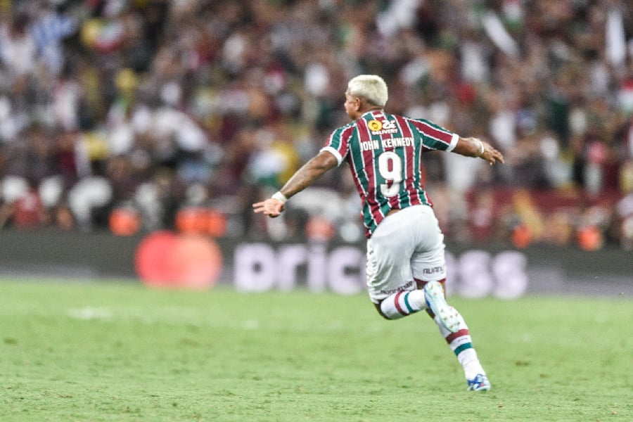 John Kennedy comemora o gol do Fluminense na final da Libertadores - Kaio Lakaio/Placar