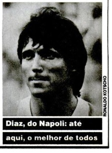 Ramón Díaz, em recorte de PLACAR de outubro de 1982