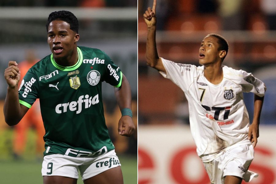 Endrick e Neymar brilharam no Brasileirão aos 17 - Cesar Greco / Palmeiras e Divulgação / Neymar Jr.