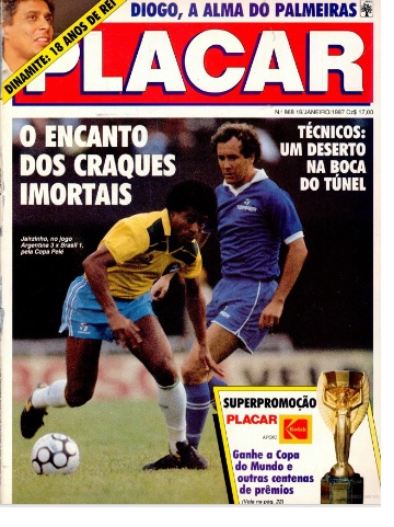 Jairzinho na Copa Pelé, na capa da edição 868, de janeiro de 1987 - PLACAR