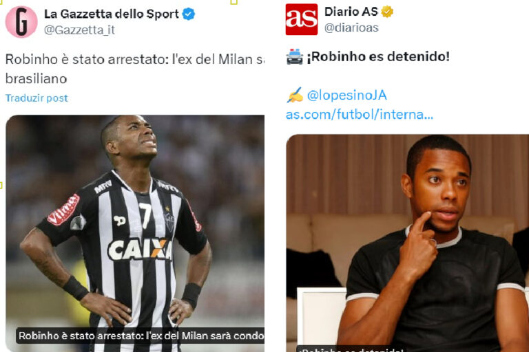 Prisão de Robinho é destaque nos principais jornais do mundo