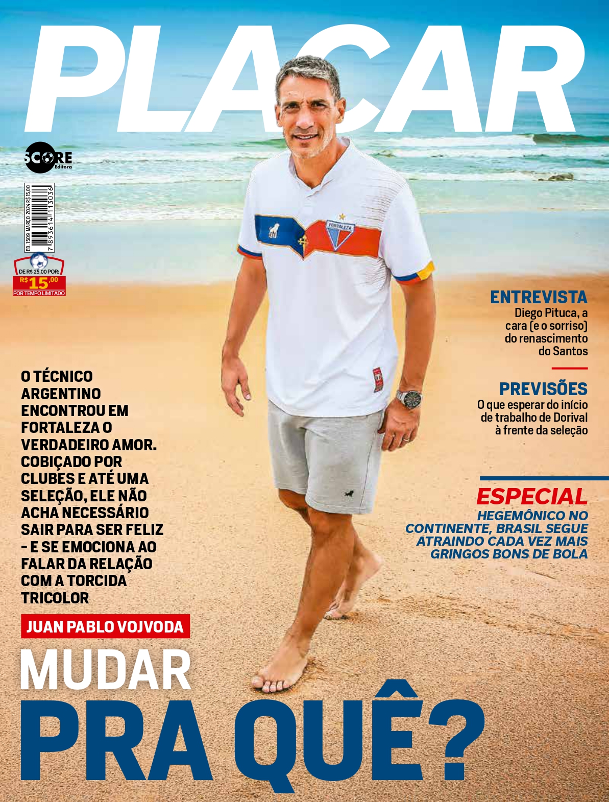 Capa da edição 1509, de março de 2024, com Juan Pablo Vojvoda - PLACAR