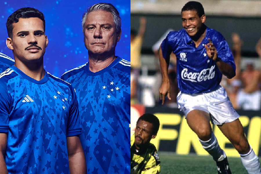 Cruzeiro lança camisa inspirada nos tempos de Ronaldo como jogador