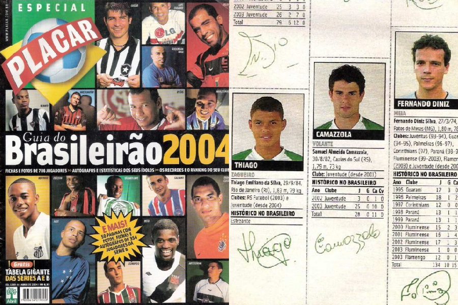 Thiago Silva e Diniz no Juventude? 7 ‘achados’ do guia do Brasileirão de 2004