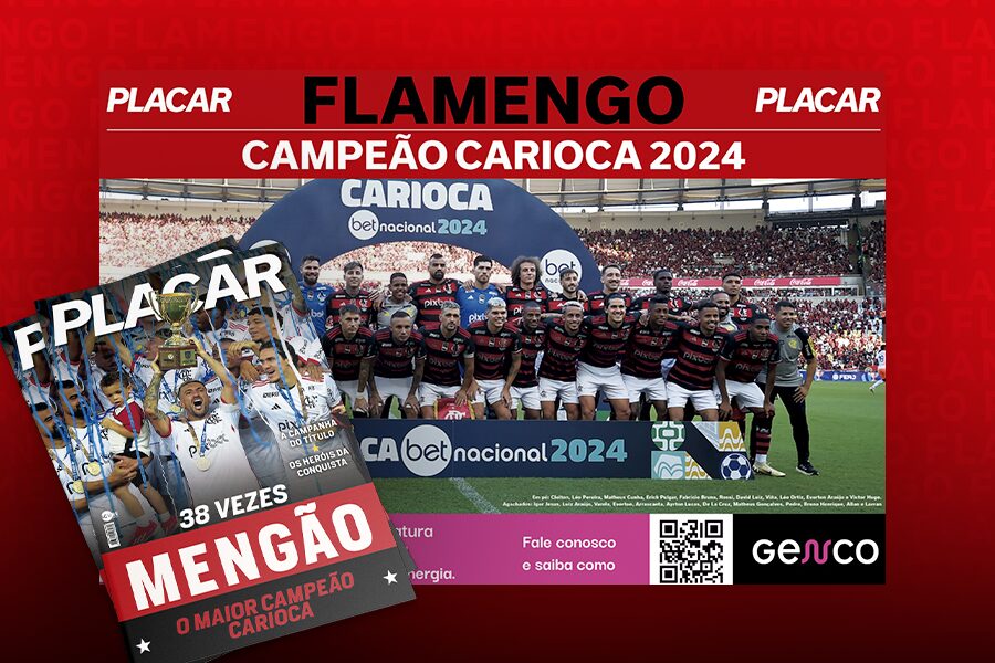 Compre e baixe o pôster PLACAR do Flamengo campeão carioca de 2024