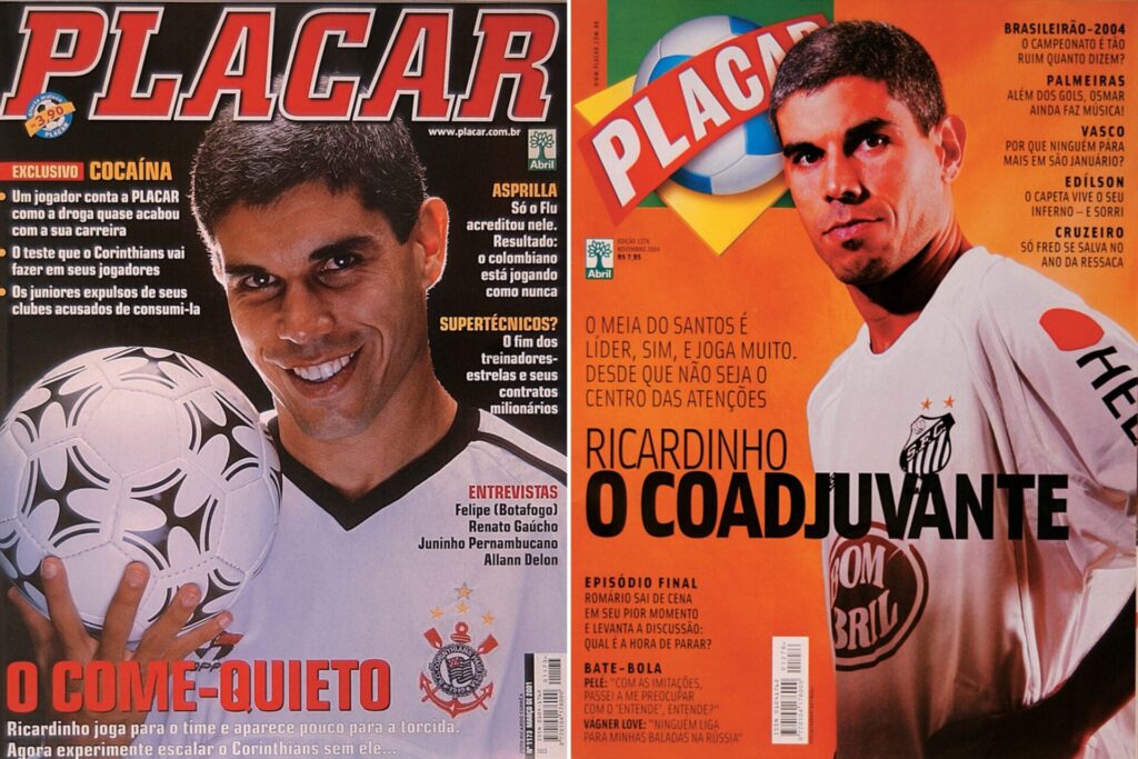 Ricardinho em capas de PLACAR de 2001 e 2004