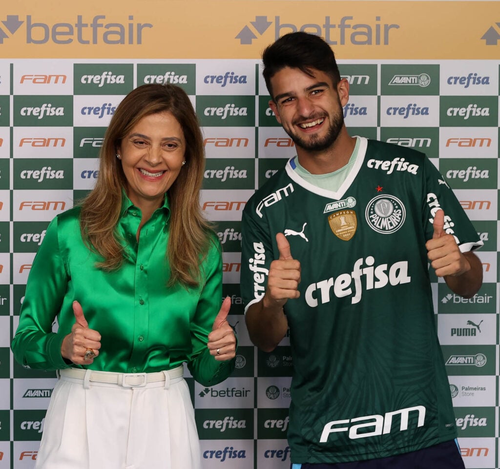 Leila Pereira, Flaco Lopez, Palmeiras - Cesar Greco/Divulgação/Palmeiras
