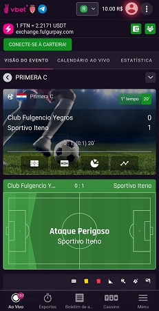 apostas ao vivo na Vbet