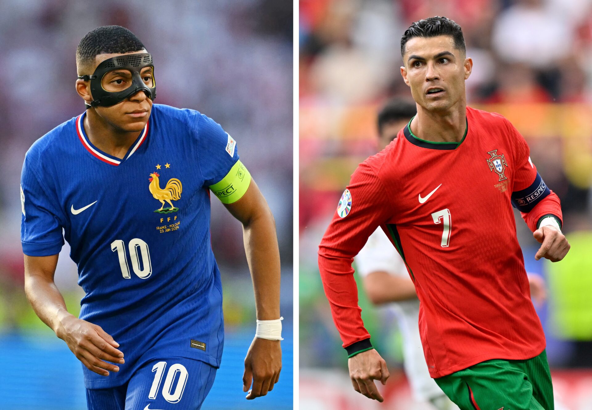 Mbappé e Cristiano Ronaldo são as grandes figuras do jogo - Ina FASSBENDER, Ozan KOSE / AFP