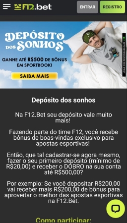 F12.bet depósito dos sonhos