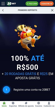 promoção de boas-vindas 20bet