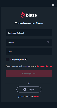 blaze apostas cadastro