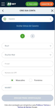 faça cadastro na 20bet com código promocional