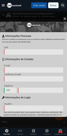 Betnacional cadastro