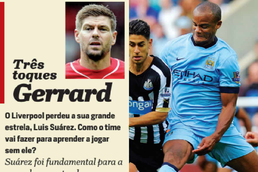 Gerrard e Kompany como jogadores na Champions League - PLACAR