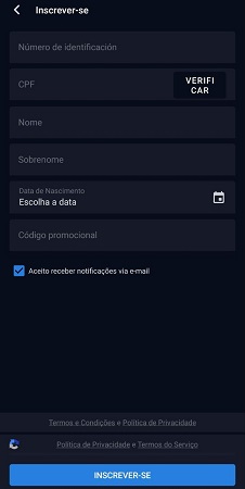 PlayPIX cadastro