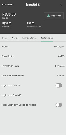 bet365 Touch ID