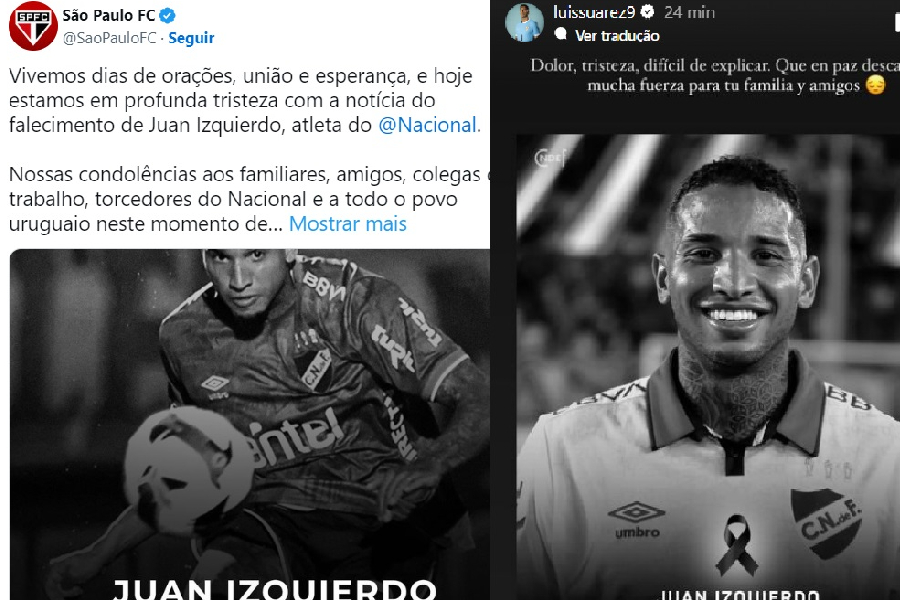 Homenagens a Izquierdo: clubes e atletas lamentam morte do jogador do Nacional