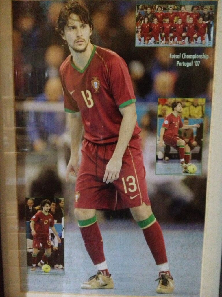 Marcelo Salazar defendendo a seleção de futsal de Portugal - Arquivo Pessoal 