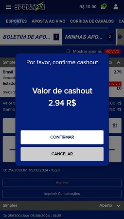 sportaza cash out
