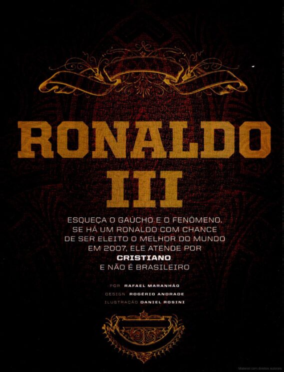 Ronaldo III: mesmo favorito, perdeu a disputa para o brasileiro Kaká - Reprodução/Placar