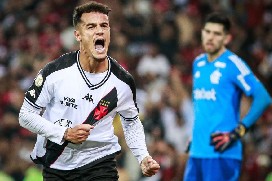 Coutinho marca, e Vasco busca empate no final contra o Flamengo