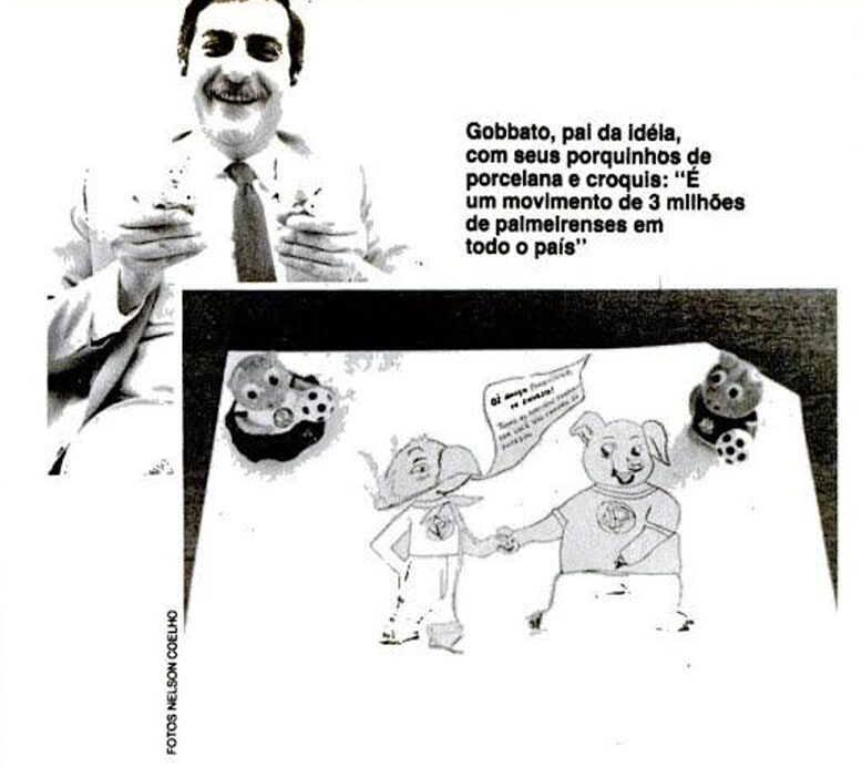 Edição de 10 de novembro de 1986 exaltou porco como mascote do Palmeiras - Reprodução/PLACAR