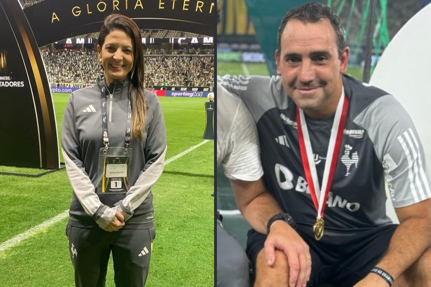 Michelle Rios e Patricio Morales Atlético Mineiro - Montagem sobre Divulgação