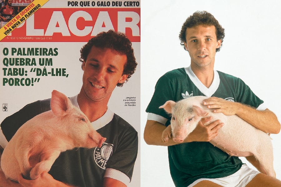 Capa de PLACAR ajudou a eternizar porco como mascote do Palmeiras