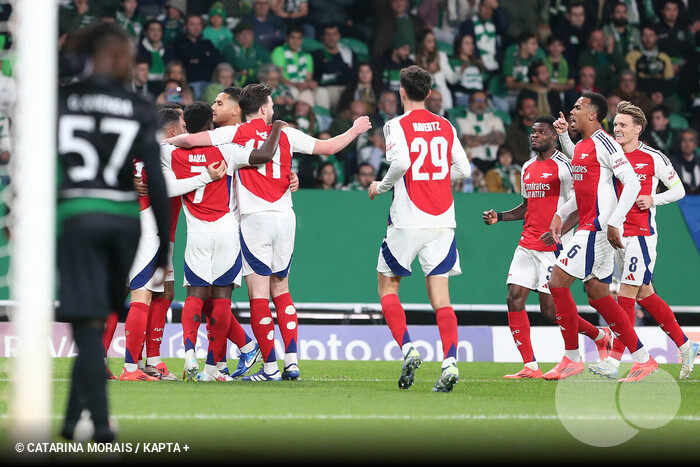 Arsenal atropela o Sporting com gols brasileiros na Champions League