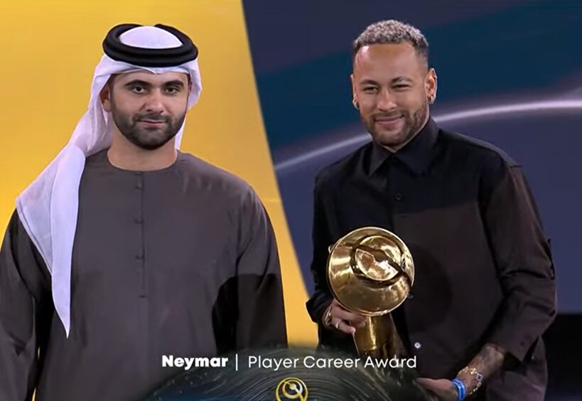 Neymar recebe prêmio honorário da Globe Soccer Awards - Cazé TV/Reprodução