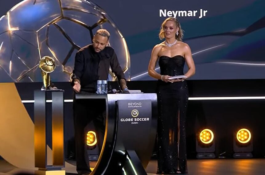 Neymar recebe prêmio honorário da Globe Soccer Awards - Cazé TV/Reprodução