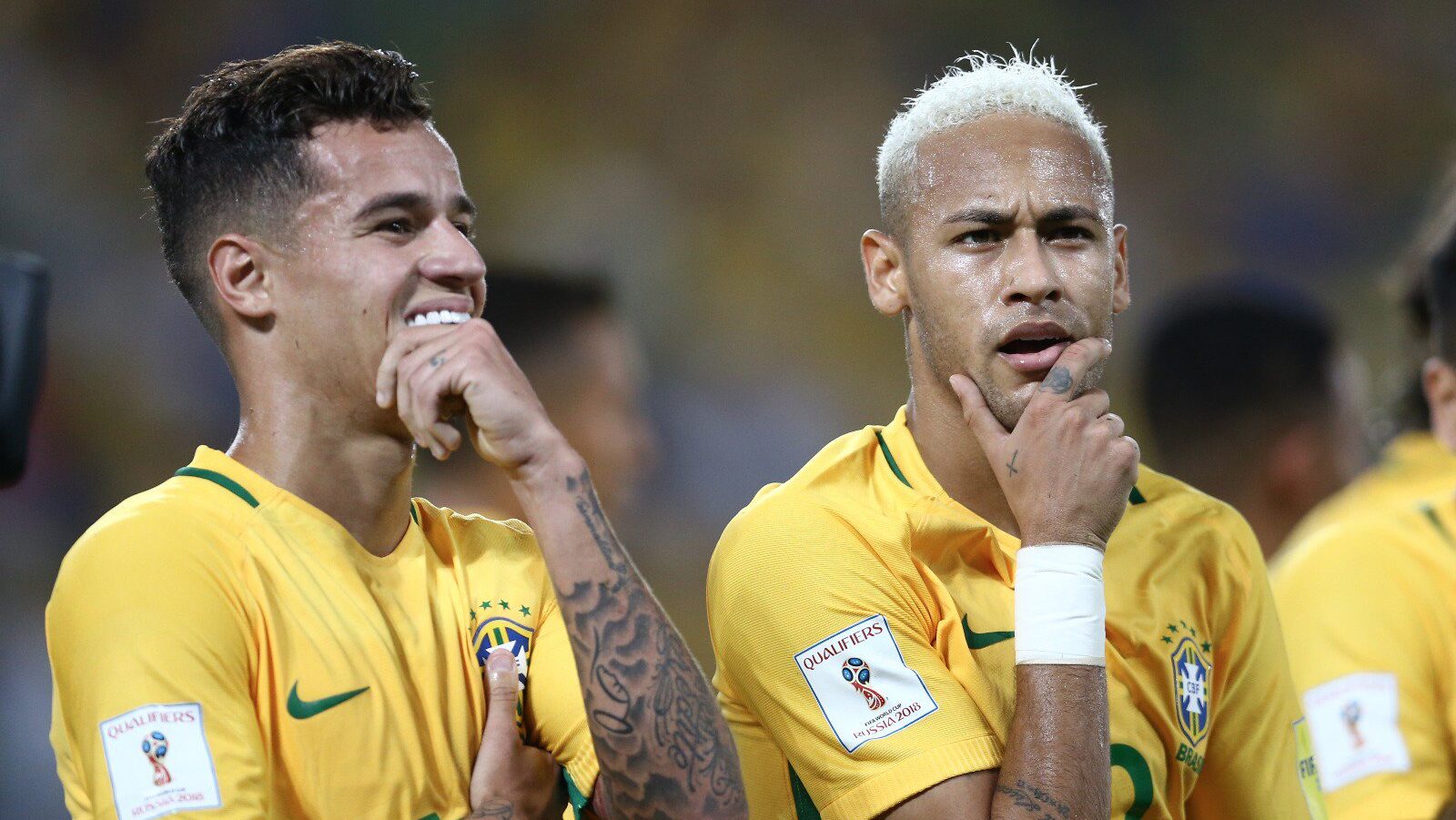 Coutinho e Neymar pela seleção brasileira - Divulgação / CBF