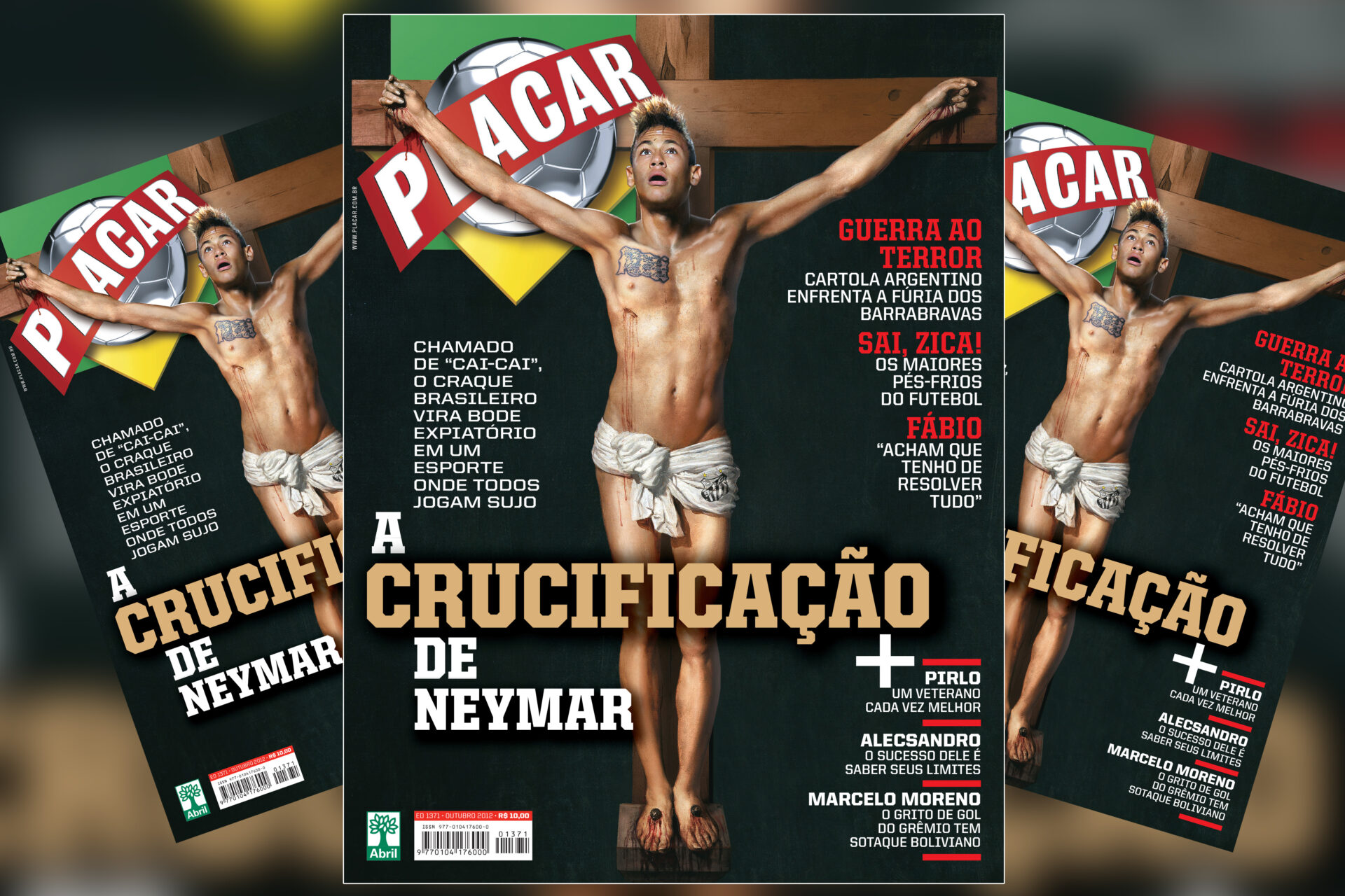 A polêmica capa de PLACAR com Neymar crucificado