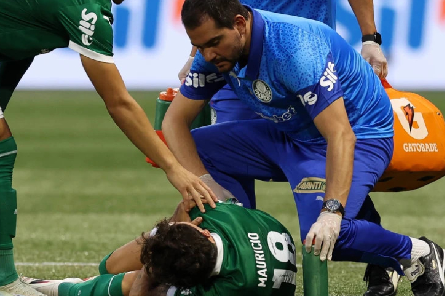 Maurício sofre lesão no choque rei. Foto: Cesar Greco/Palmeiras