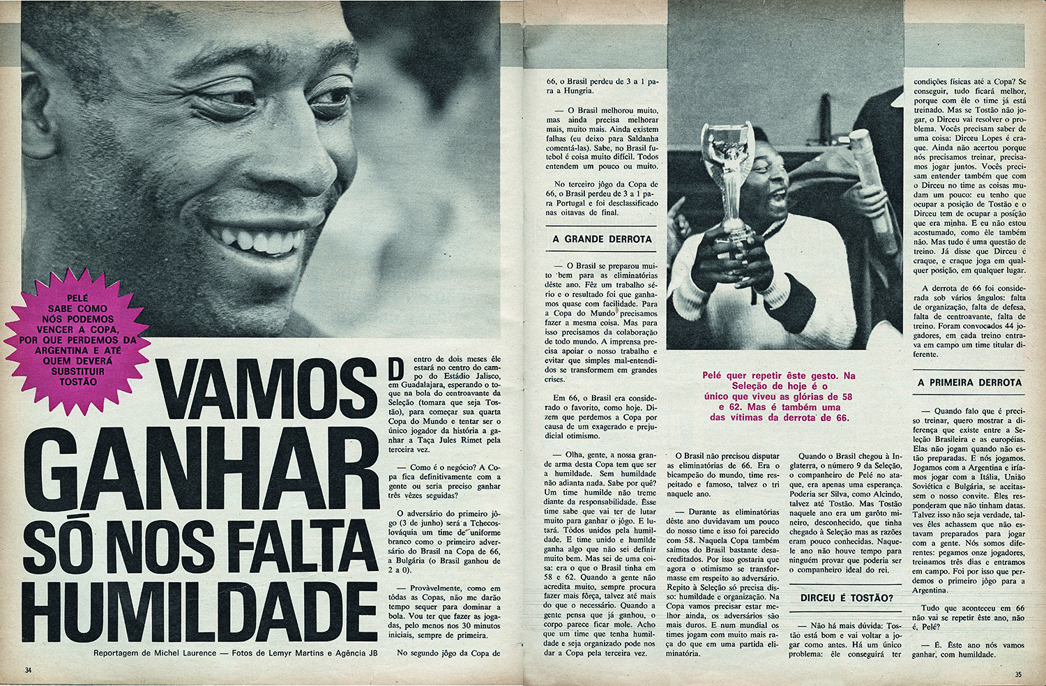 Pelé na edição número 1 de PLACAR, de 20 de março de 1970