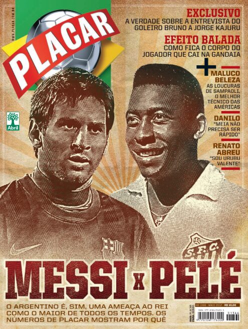 Messi x Pelé na Placar de maio de 2012 