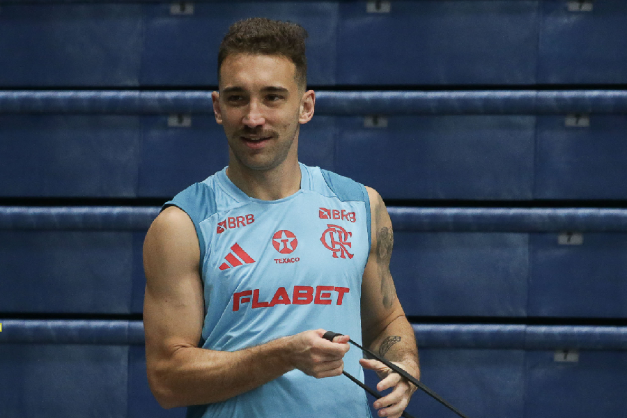 Leo Ortiz durante treino do Flamengo em Atlantic City - Gilvan de Souza/CRF