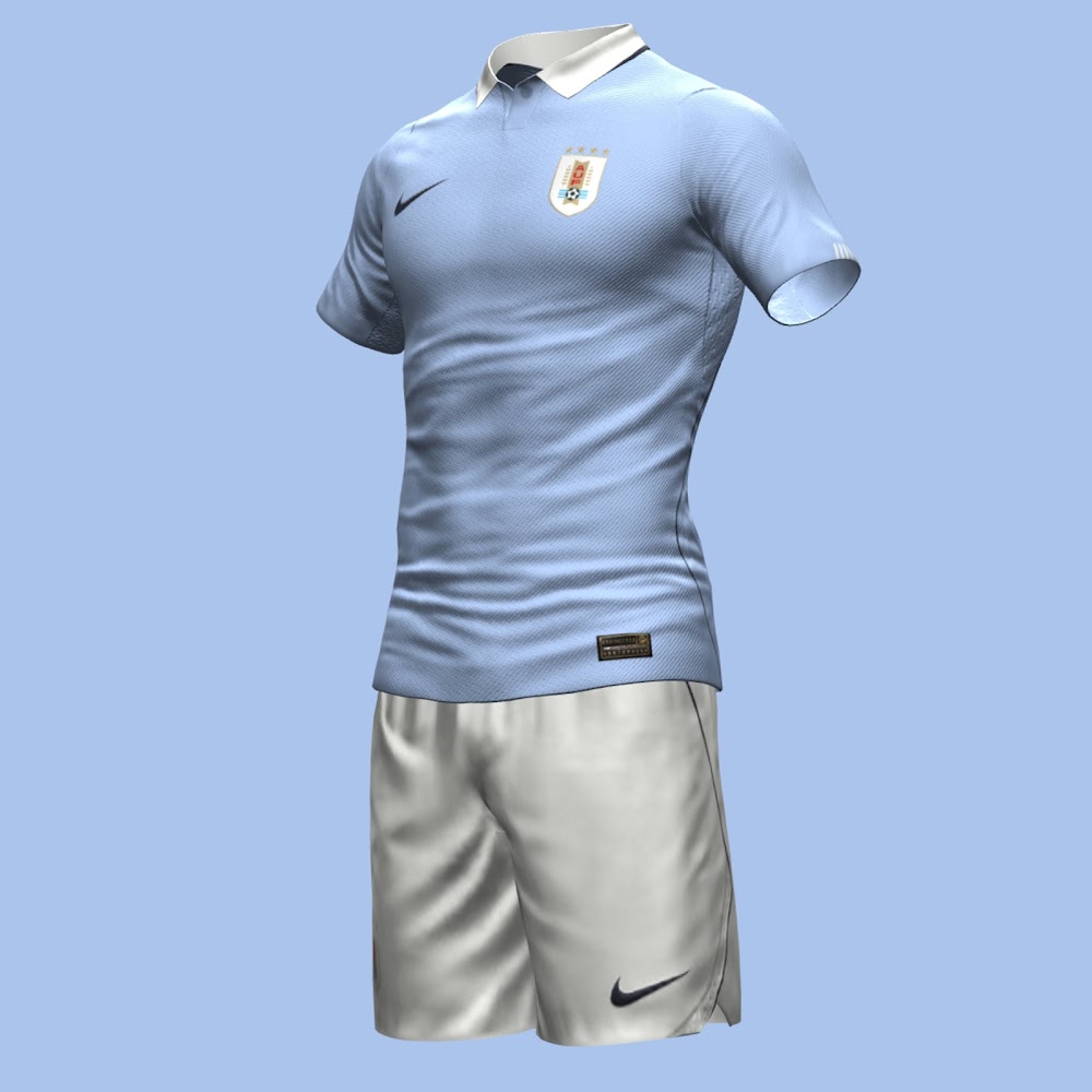 Projeção da camisa titular do Uruguai - Produção Esvaphane.com