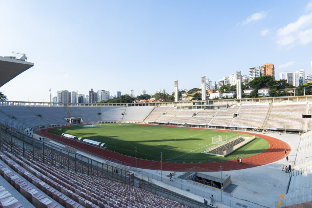 O novo gramado da Mercado Livre Arena Pacaembu, em São Paulo - Yghor Boy / Divulgação