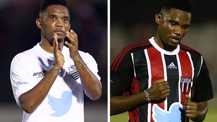 Samuel Eto'o em ação por Comercial e Botafogo - Célio Messias / Agência Estado