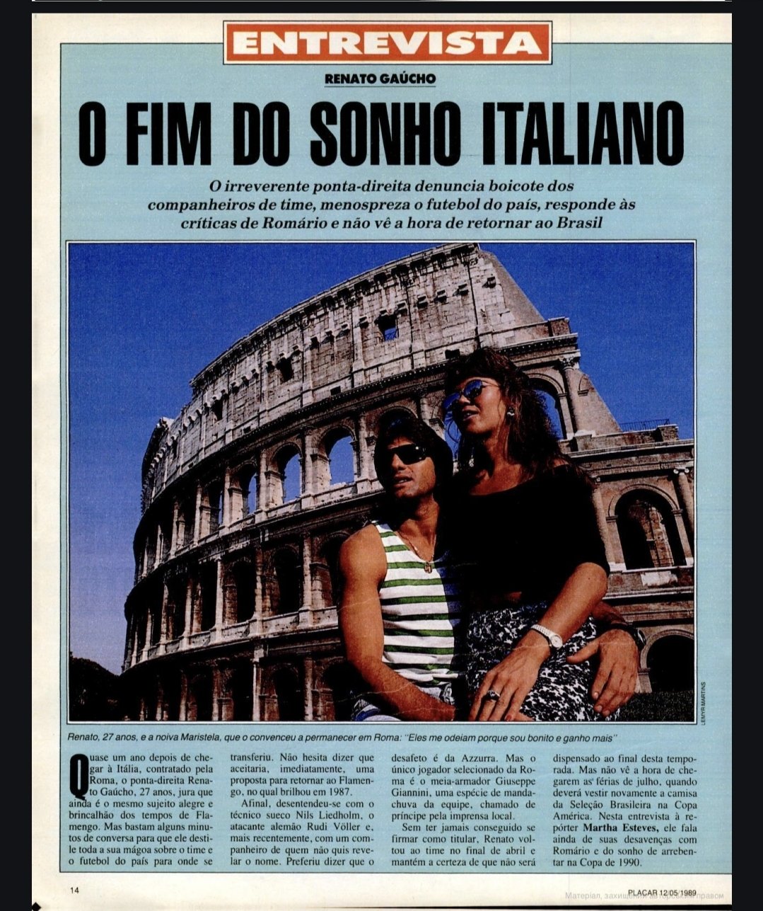 Entrevista de Renato em 12 de maio ede 1989 - PLACAR
