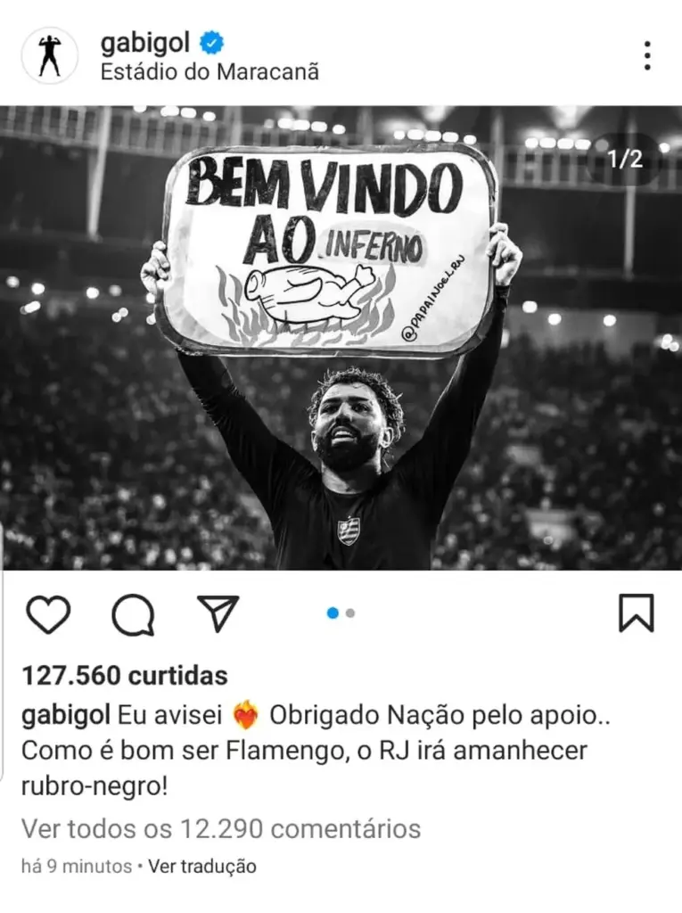 Gabigol provoca o Galo - Reprodução