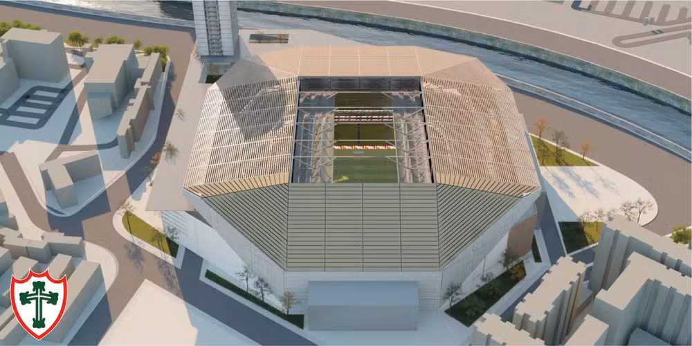 Imagens do novo estádio do Canindé - Divulgação Portuguesa